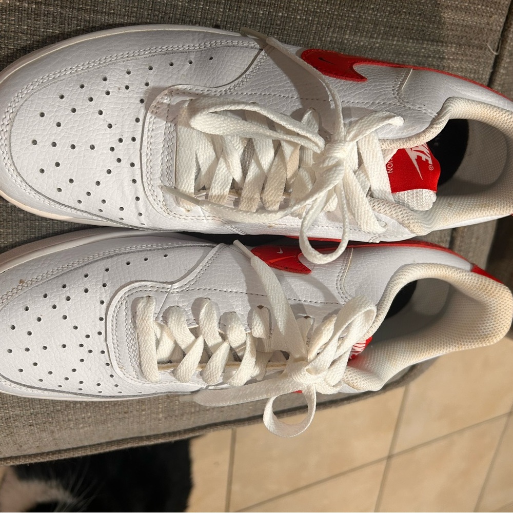 Nike Classic White and Red Athletic Shoes